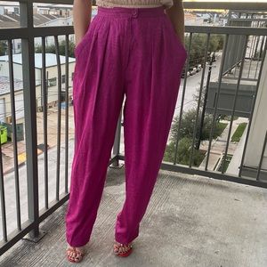 Vintage Christian Dior Fuchsia Pants trousers with fun pattern